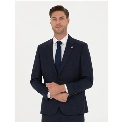 %100 Yün Lacivert Slim Fit Takım Elbise