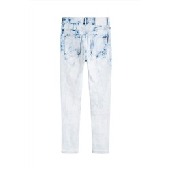 Vaquero slim fit 7/8 Azul claro y blanco