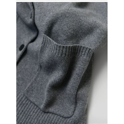 Женский шерстяной кардиган с эффектом многослойности (съёмные манжеты и воротник с застёжкой планкой рубашки)  MO&C*o ОРИГИНАЛ!