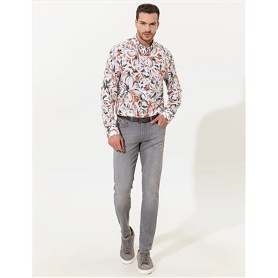 Haki Slim Fit Uzun Kollu Gömlek