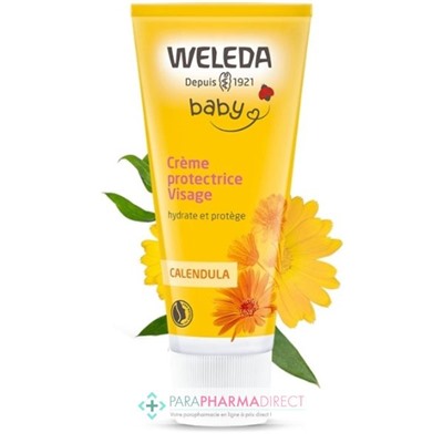 Weleda Baby - Calendula - Crème Protectrice Visage - BIO - LOT de 2x50ml