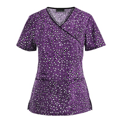 Cherokee Scrubs Safari As I Can See Mock Wrap Top