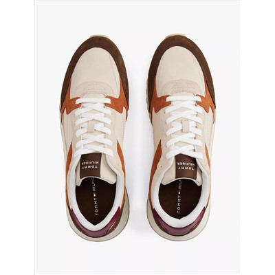 Mixed-Texture Suede Sneaker