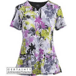 Cherokee Infinity Scrubs Tropical Tendencies Antimicrobial Print Top