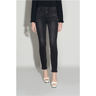 Vaquero skinny de tiro alto 7/8 Negro