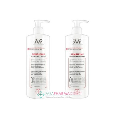 SVR Sensifine Dermo-Nettoyant Démaquillant Apaisant Intense Visage Yeux & Lèvres 2x400mlLot  × 2