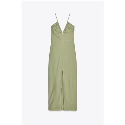 LINEN MIDI DRESS