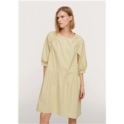 Vestido algodón manga abullonada -  Mujer | MANGO OUTLET España