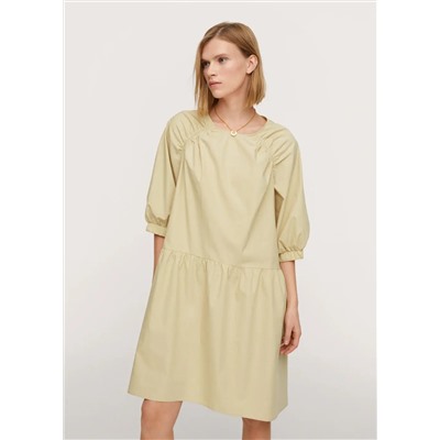 Vestido algodón manga abullonada -  Mujer | MANGO OUTLET España