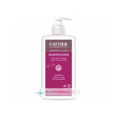 Cattier Shampooing Aloe Vera - Orange Sans Sulfate Usage Fréquent 500ml