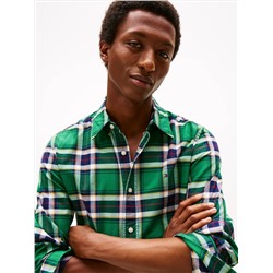 Regular Fit Plaid Stretch Oxford Shirt