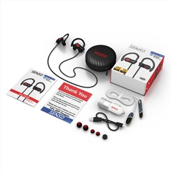 SENSO Bluetooth Headphones, Best Wireless Sports Earphones w/ Mic IPX7 Waterproof HD Stereo Sweatproof Earbuds for Gym Running Workout 8 Hour Battery Noise Cancelling Headsets