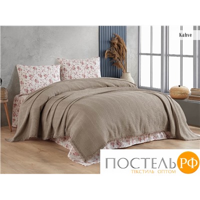 КПБ с покрывалом Коричневый ПИКЕ CEYLIN евро 220x240 прост 240х260, нав-50*70-2 шт. (CPQ03)