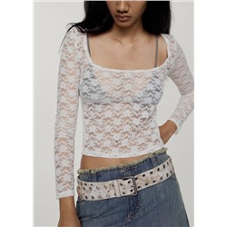 Top encaje floral