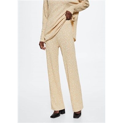 Pantalón punto textura -  Mujer | MANGO OUTLET Melilla