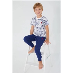 U.S. Polo Assn., Erkek Çocuk T-shirt Pantolon Pijama Takım Oxy-1358