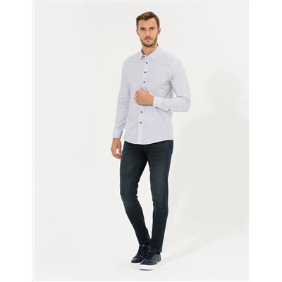 Yeşil Slim Fit Uzun Kollu Gömlek