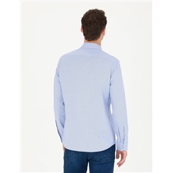 Açık Mavi Slim Fit Uzun Kollu Gömlek
