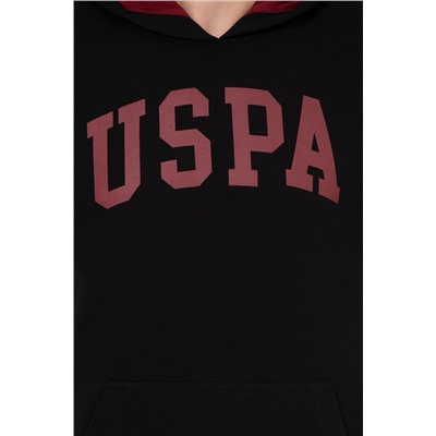 Erkek Siyah Kapüşonlu Basic Sweatshirt