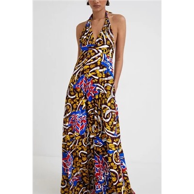 Vestido largo halter Stella Jean