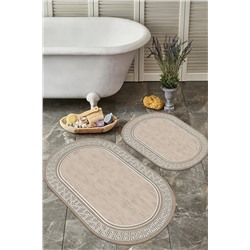 ALAADDİN CARPET Kaymaz Tabanlı Yıkanabilir 2 Li Set 60x100 50x60 Banyo Halısı Banyo Paspası Klozet Takımı 5631