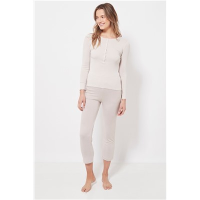 Pantalón cintura alta Crudo