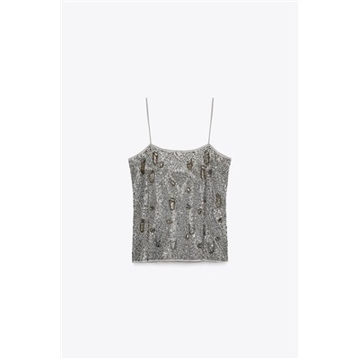 ZW COLLECTION EMBROIDERED BEADED TOP