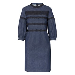 Pintuck & Lace Shift Dress
