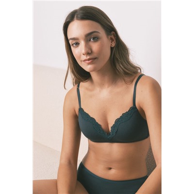 Sujetador triangular CHARMING encaje verde