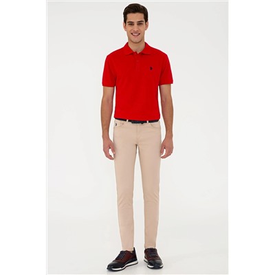 Erkek Kırmızı Basic Polo Yaka Tişört