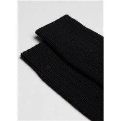 Kurze gerippte Herrensocken mit Wolle und Cashmere