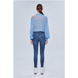 Vaquero skinny fit de tiro alto Azul marino