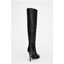 LEATHER STILETTO HEEL BOOTS