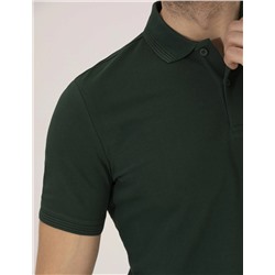Koyu Yeşil Slim Fit Polo Yaka Basic Tişört