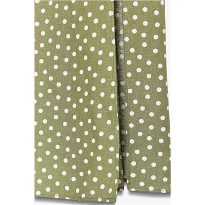 POLKA DOT LINEN BLEND MIDI DRESS