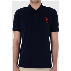 Erkek Slim Fit Polo Yaka Lacivert Basic Tişört