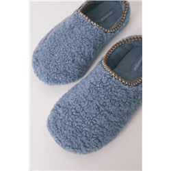 Zapatillas casa borreguito azul