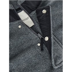 Fleece-Hoodie aus Materialmix