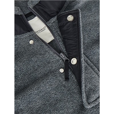 Fleece-Hoodie aus Materialmix