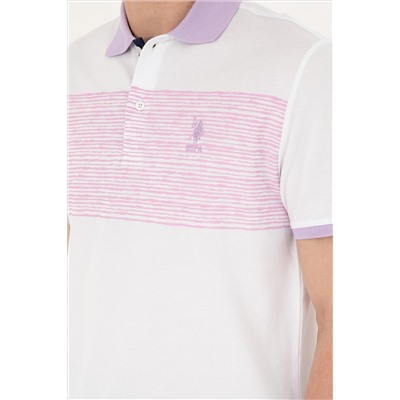 Erkek Regular Fit Polo Yaka Lila Tişört
