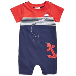 First Impressions Baby Boys Cotton Nautical Romper, Created for Macy's