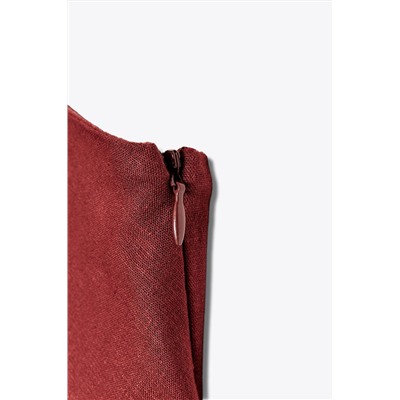 LINEN BLEND HALTER MIDI DRESS
