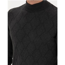 Antrasit Melanj Slim Fit Kazak