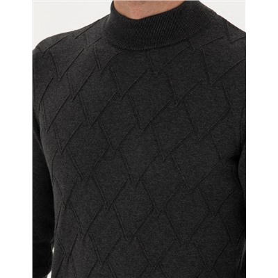 Antrasit Melanj Slim Fit Kazak