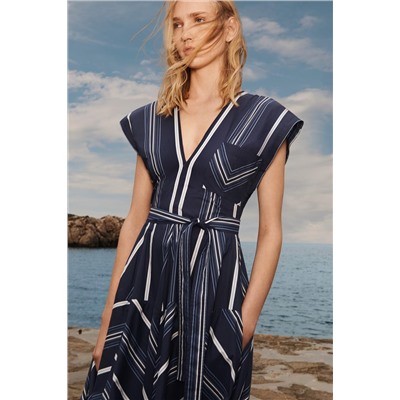 LIMITED EDITION STRIPED GODET DRESS