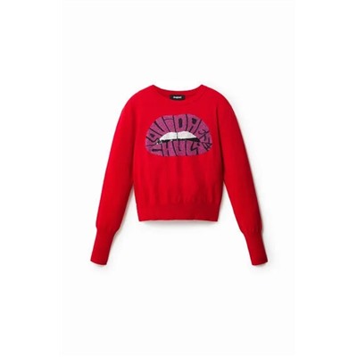 Jersey punto fino labios