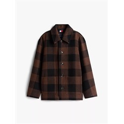 Wool Blend Check Chore Jacket