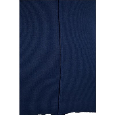 Lacivert Bisiklet Yaka Fitilli Örme Bluz TBBAW24AF00035