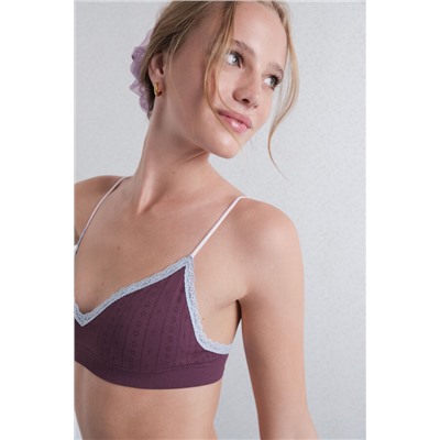 Sujetador seamless pointelle burgundy