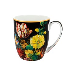 Кружка, 400 мл, фарфор F, черная, Тюльпан, Baroque flowers, 62354
